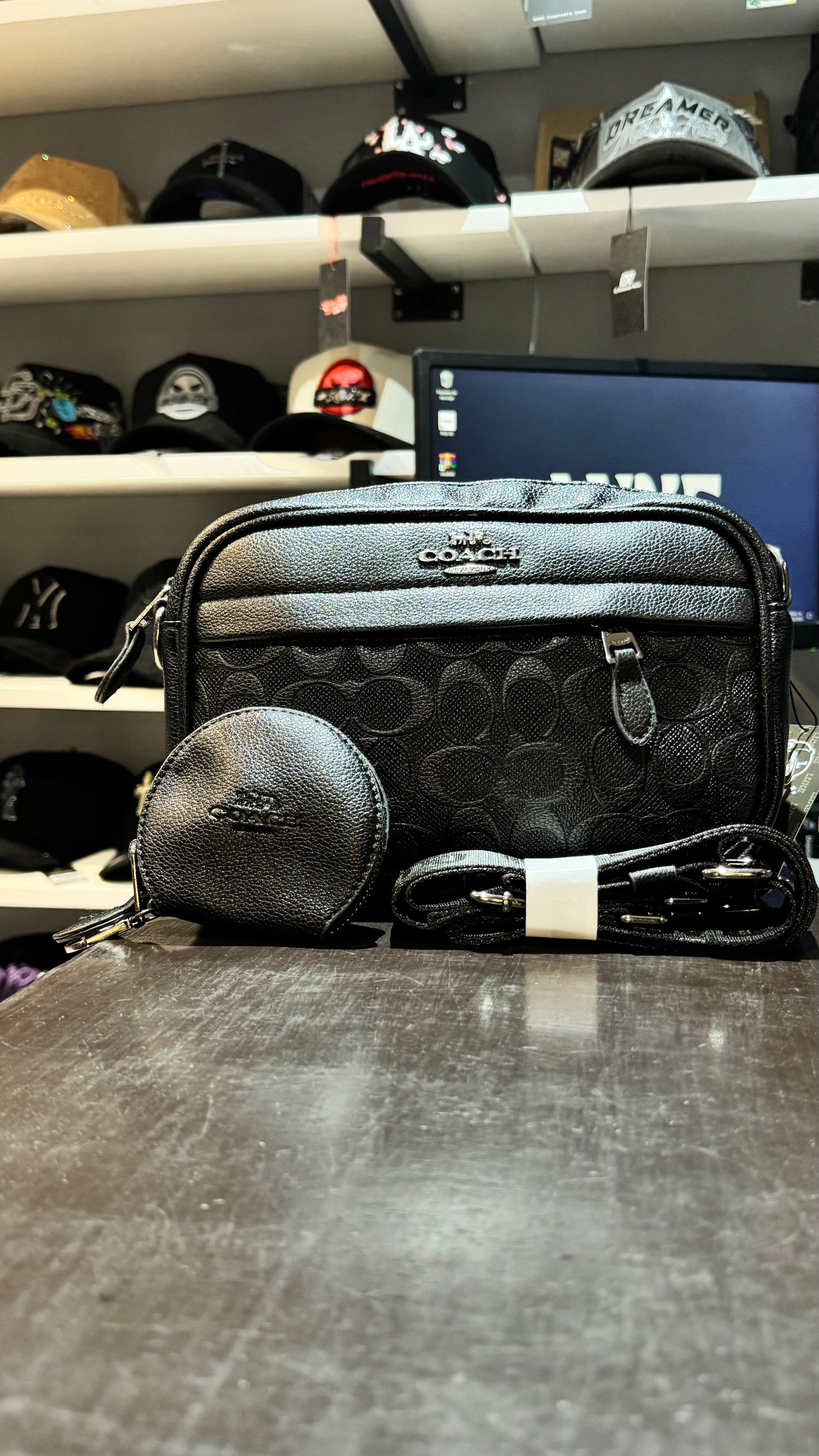 Bandolera Coach con Cartera (Negro)