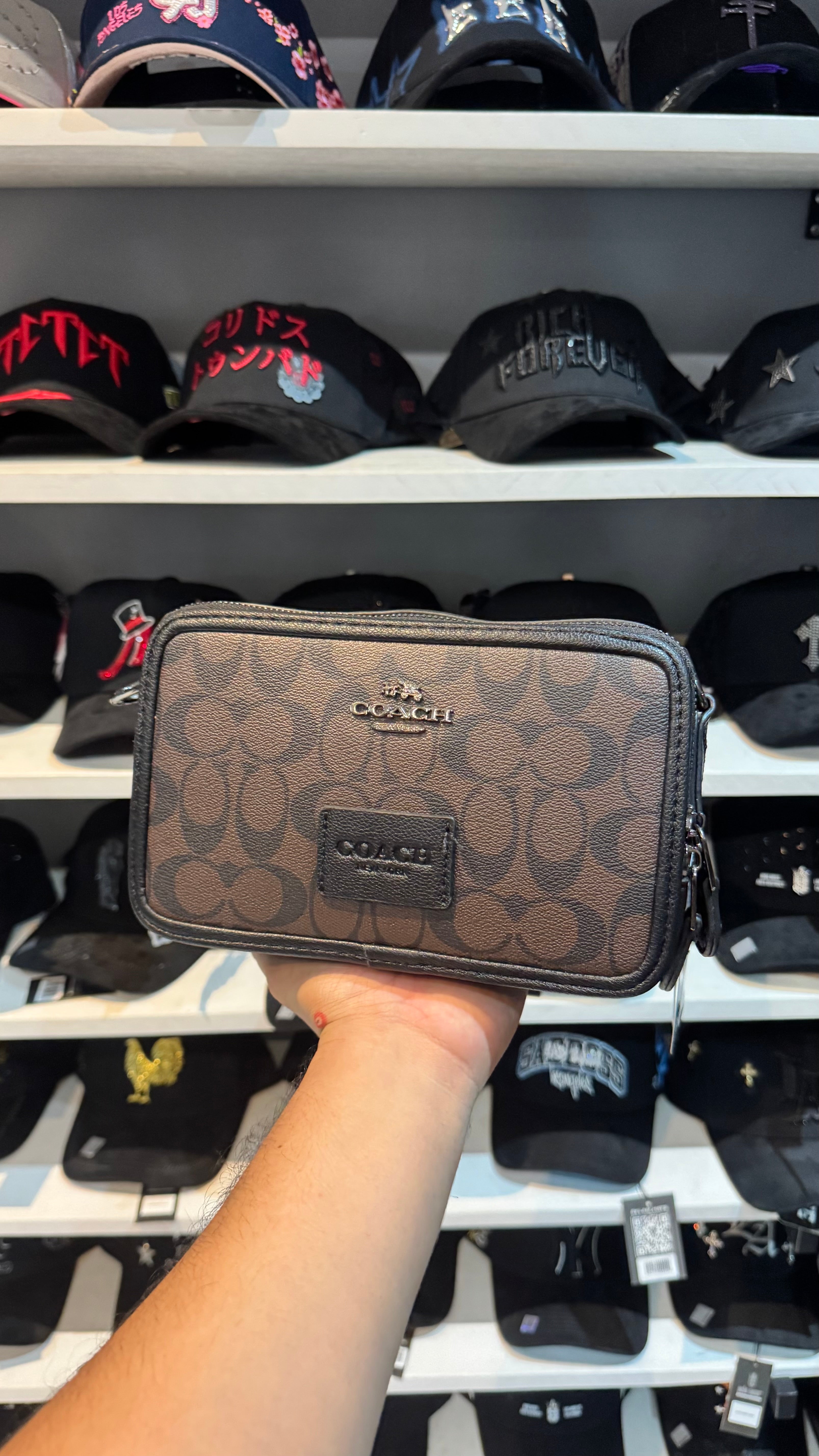 Bandolera Coach Cuadrada Café Oscuro